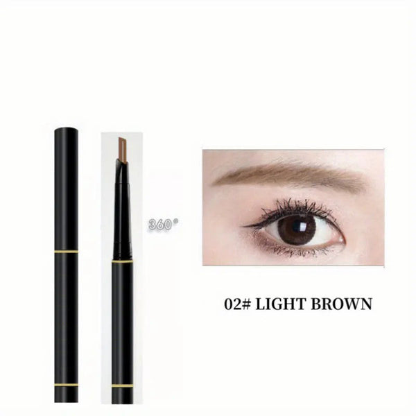 Waterproof Double-Headed Eyebrow Pencil with Sweat- Resistant Brush