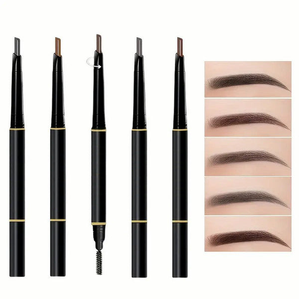 Waterproof Double-Headed Eyebrow Pencil with Sweat- Resistant Brush