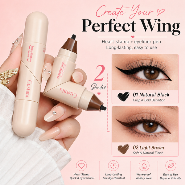 Buy 1 Get 1 Free! Dual‑Ended Waterproof Cat Eye Eyeliner Stamp Pen