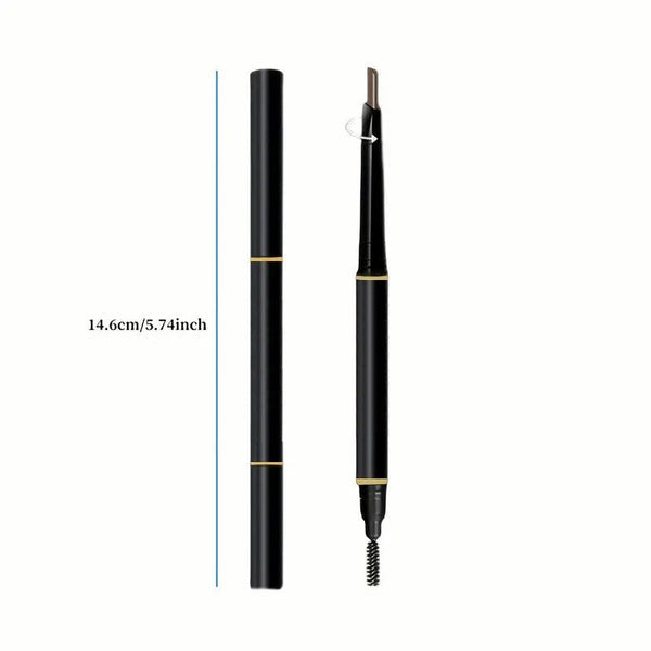 Waterproof Double-Headed Eyebrow Pencil with Sweat- Resistant Brush