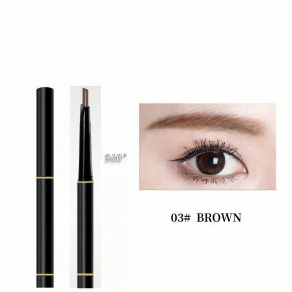 Waterproof Double-Headed Eyebrow Pencil with Sweat- Resistant Brush