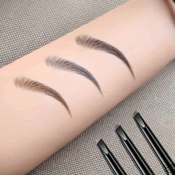 Waterproof Double-Headed Eyebrow Pencil with Sweat- Resistant Brush