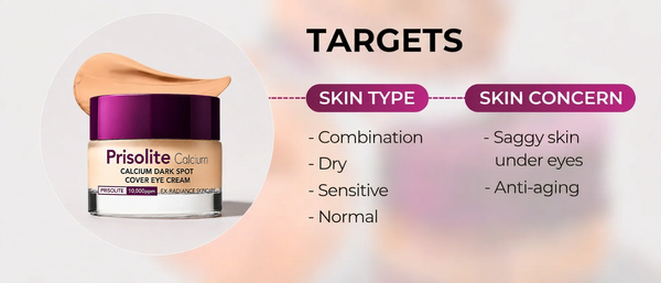 Prisolite Korean Calcium Eye Cream | Dark Spots, Dark Circles & Pigmentation