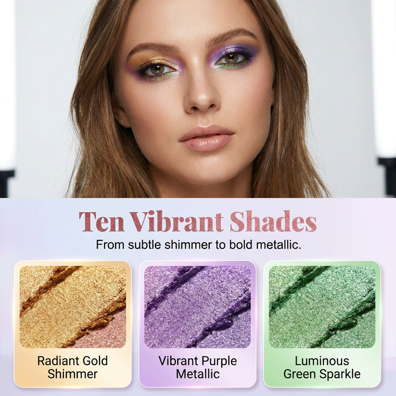 10-Color Set Glitter & Glow Liquid Eyeshadow Set